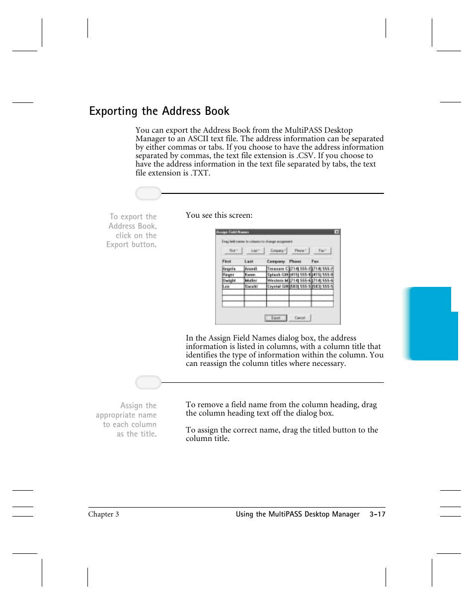 Exporting the address book | CK Electric Part C3000 User Manual | Page 78 / 260