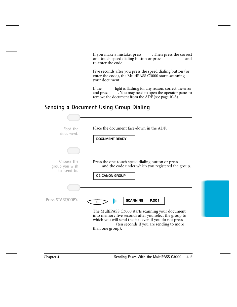 Sending a document using group dialing | CK Electric Part C3000 User Manual | Page 88 / 260