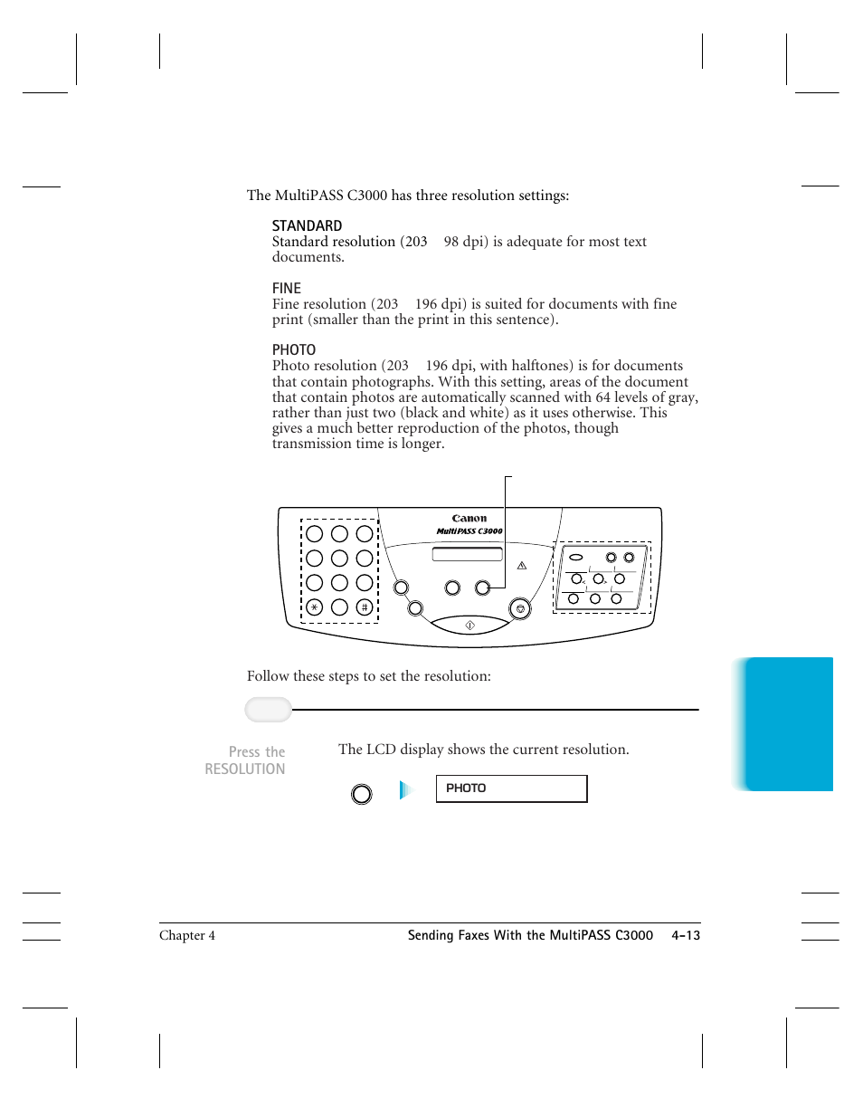 Press the resolution | CK Electric Part C3000 User Manual | Page 96 / 260