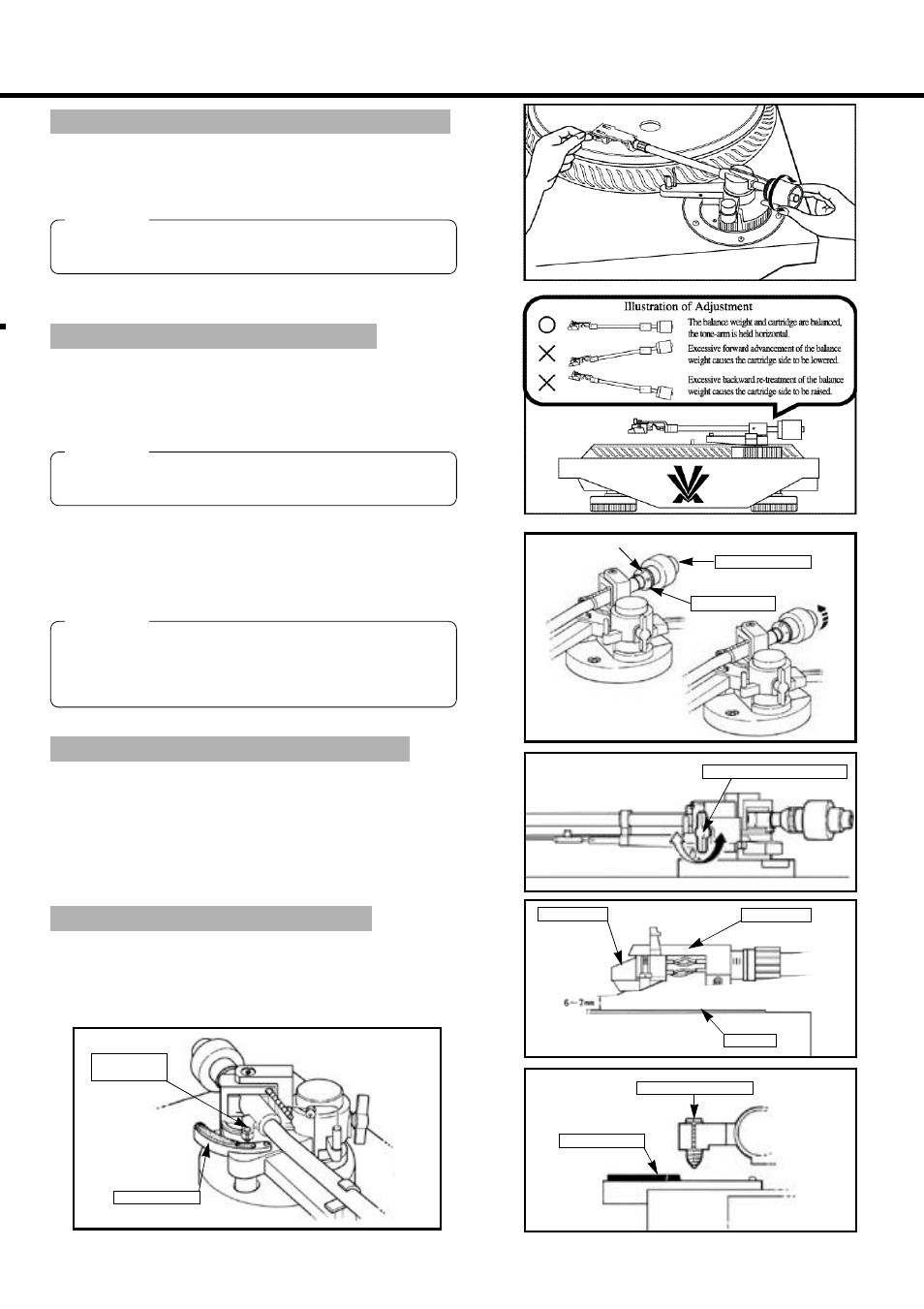 Adjustment of the tonearm height, Adjustment of arm-lift position, N o t e | CK Electric Part PDX-8000 User Manual | Page 9 / 12