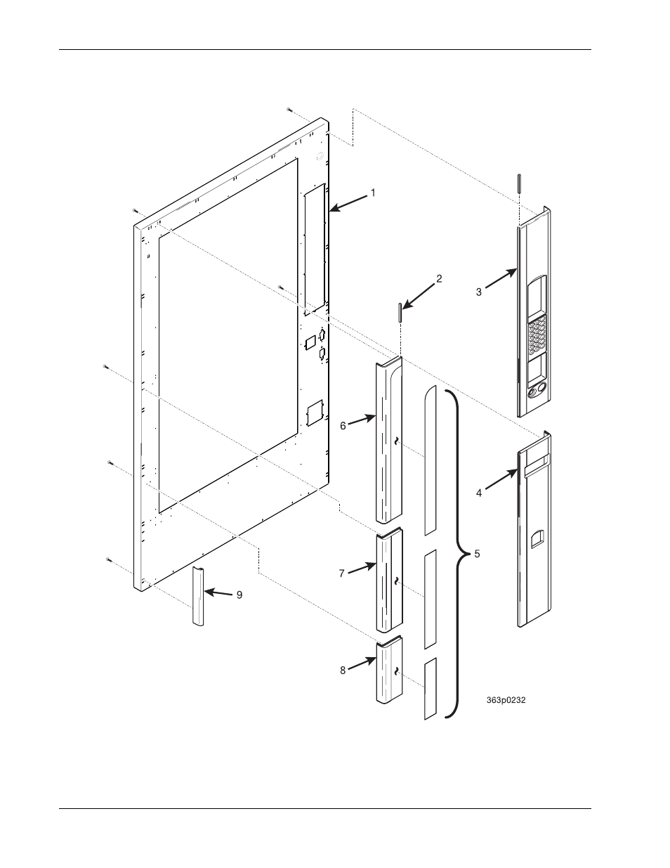 Figure 2, Trim - millennia style - part 1 of 3 | Crane Merchandising Systems 327 User Manual | Page 10 / 172