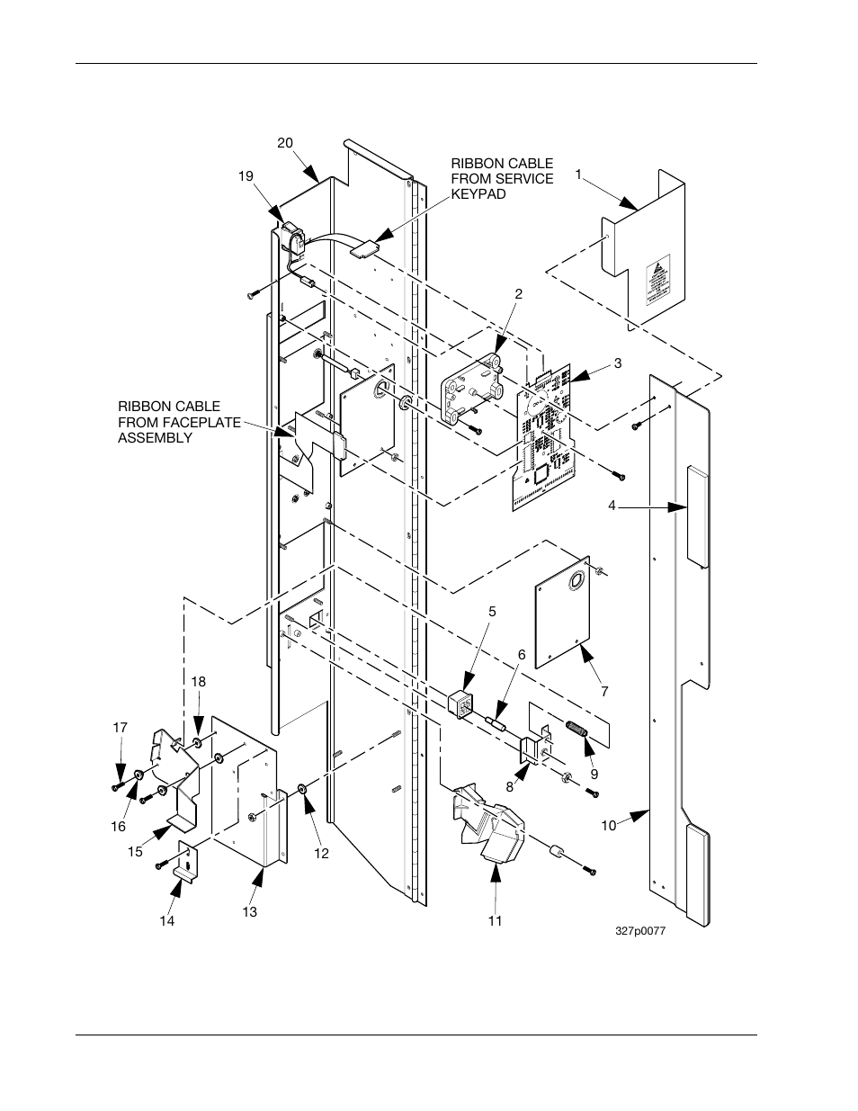 Figure 61: monetary panel assembly - part 2 of 2 | Crane Merchandising Systems 327 User Manual | Page 134 / 172