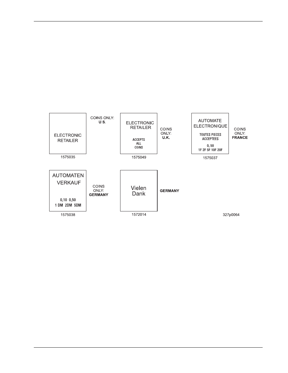 Figure 62b:monetary inserts - lower position | Crane Merchandising Systems 327 User Manual | Page 139 / 172