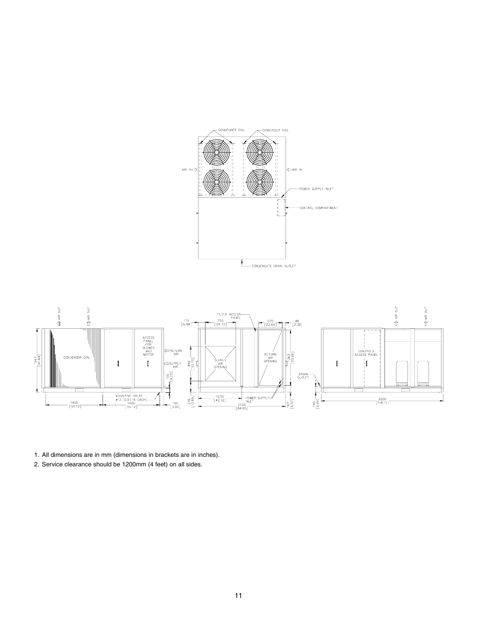 Unit dimensions | Cooline PT036L User Manual | Page 12 / 31