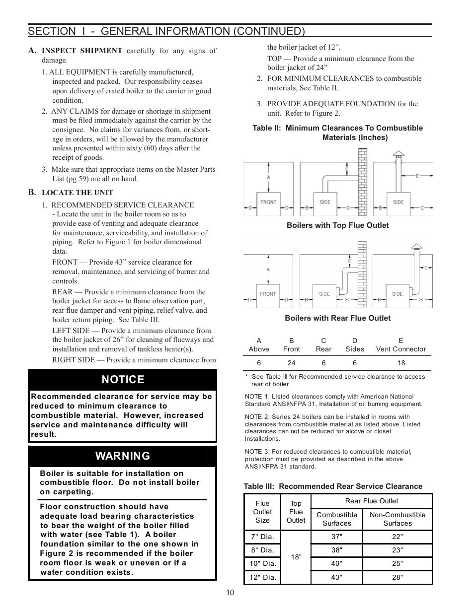 Notice, Warning | Crown Boiler 24-07 User Manual | Page 10 / 90