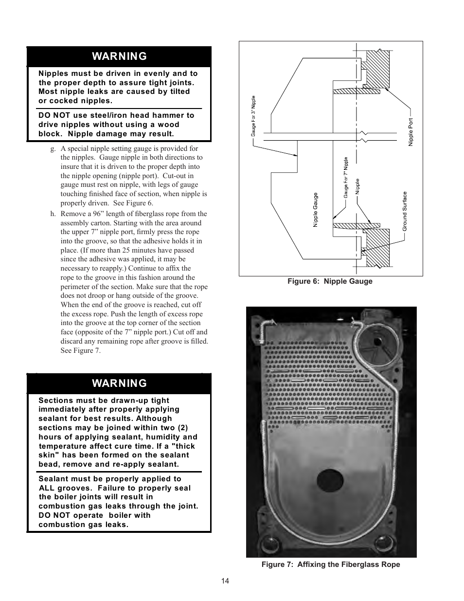 Warning | Crown Boiler 24-07 User Manual | Page 14 / 90