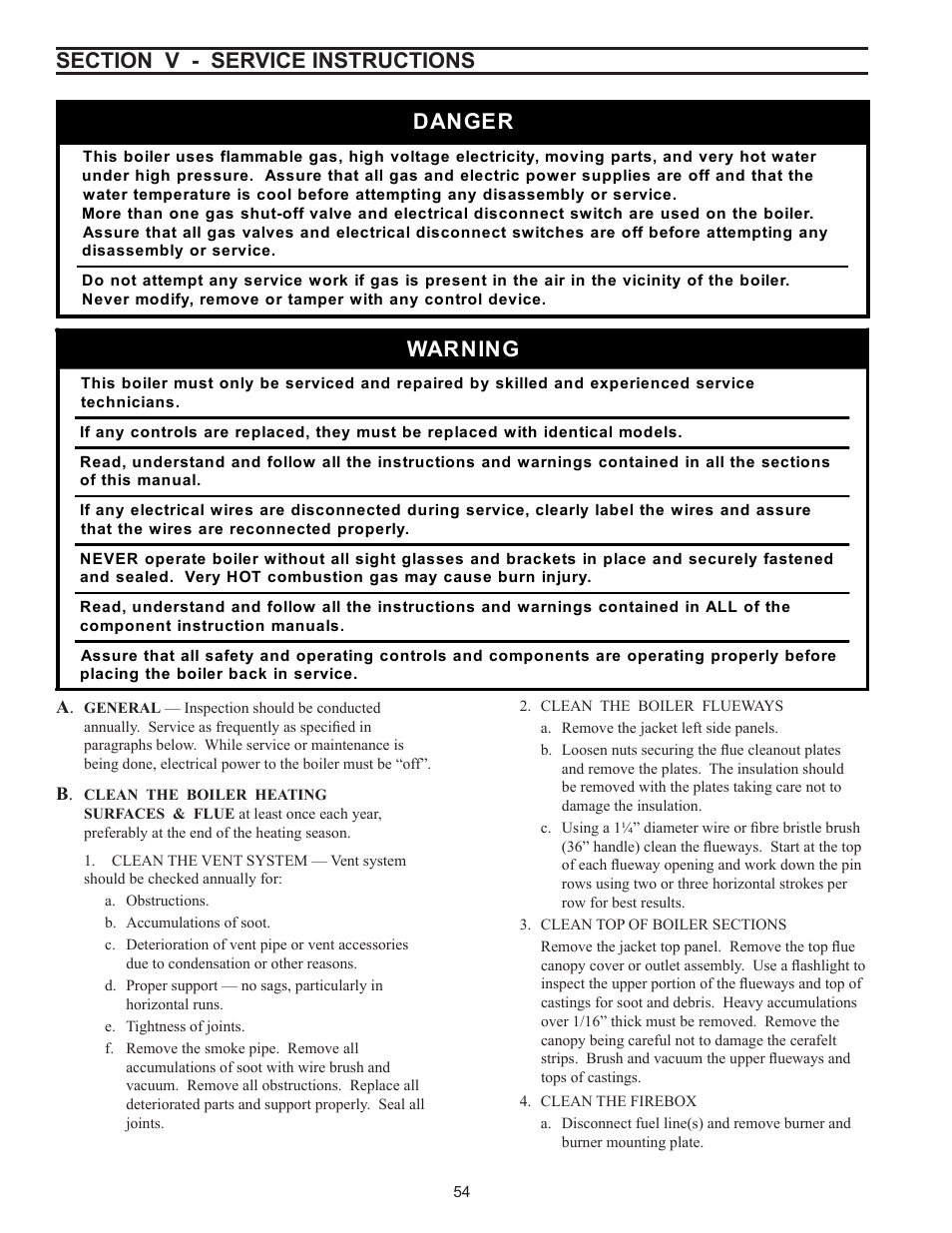 Danger | Crown Boiler 24-07 User Manual | Page 54 / 90