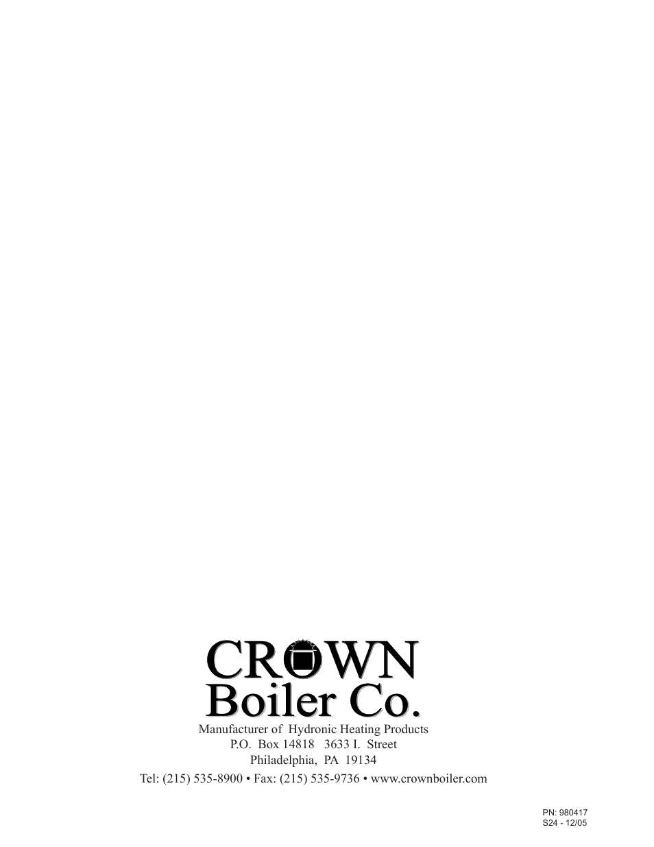 Crown Boiler 24-07 User Manual | Page 90 / 90