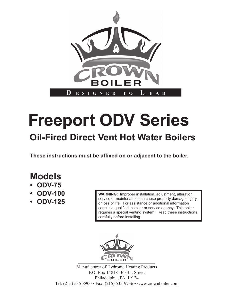 Crown Boiler ODV-125 User Manual | 32 pages