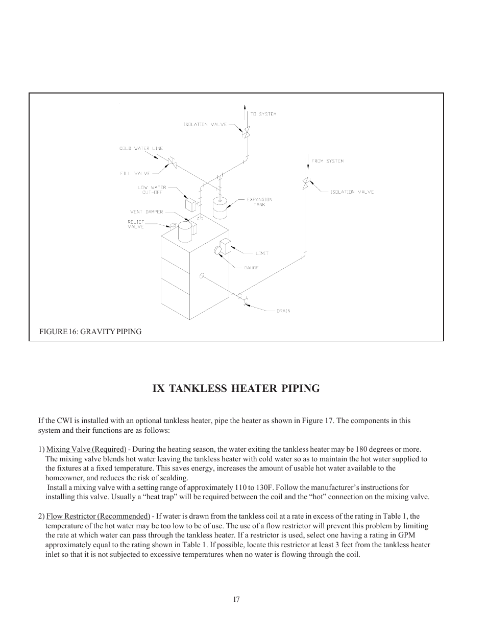 Ix tankless heater piping | Crown Boiler CWI138 User Manual | Page 18 / 56