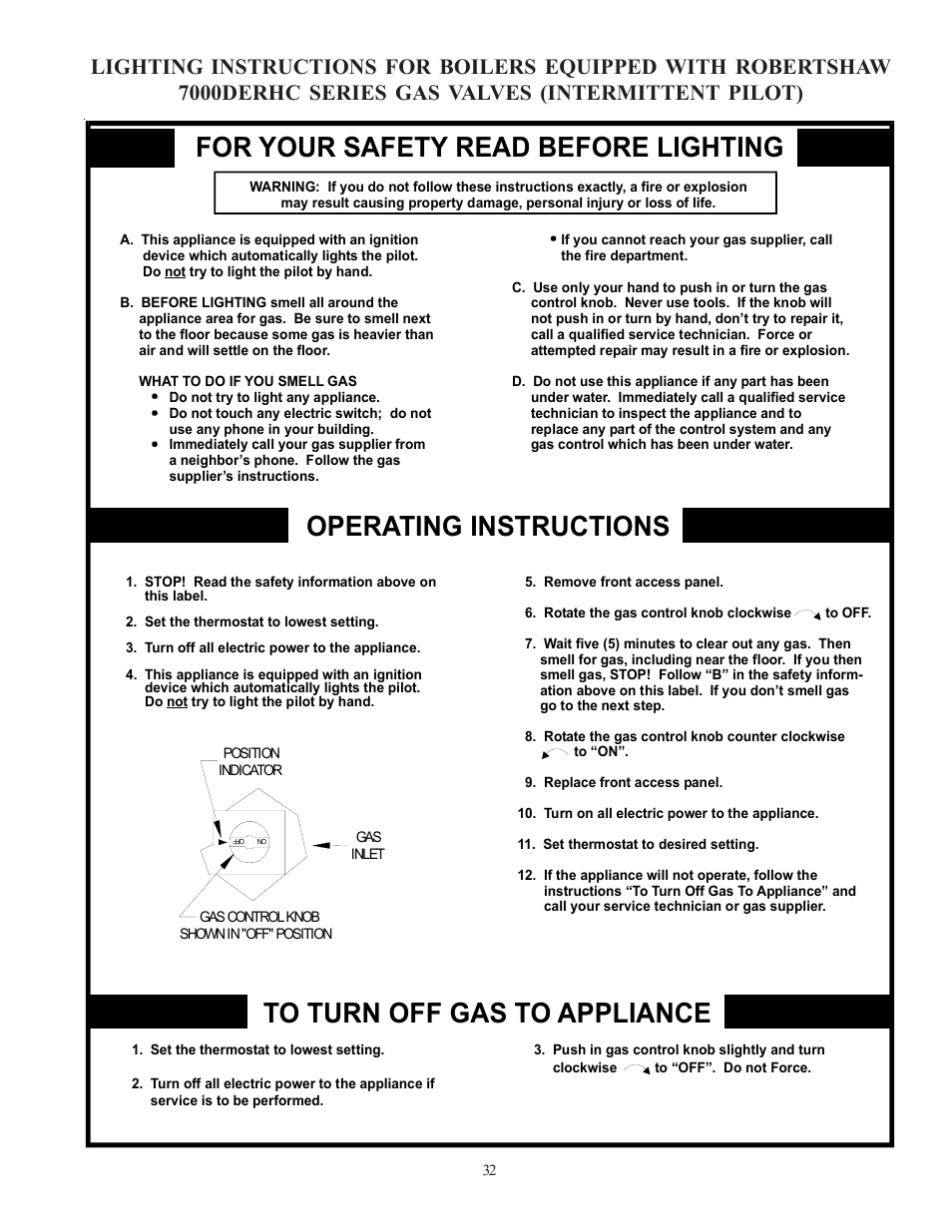 Operating instructions | Crown Boiler CWI138 User Manual | Page 33 / 56