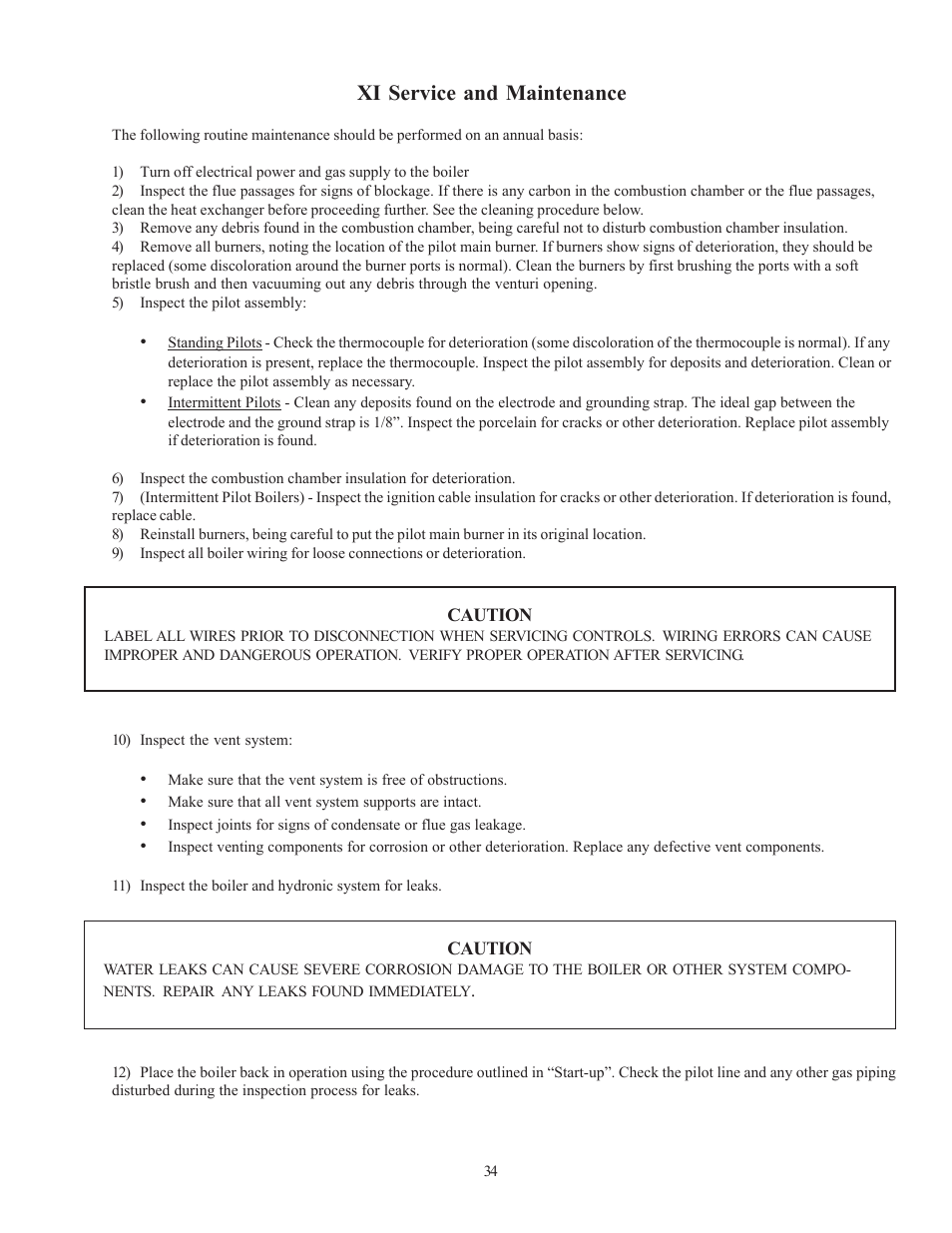 Xi service and maintenance | Crown Boiler CWI138 User Manual | Page 35 / 56