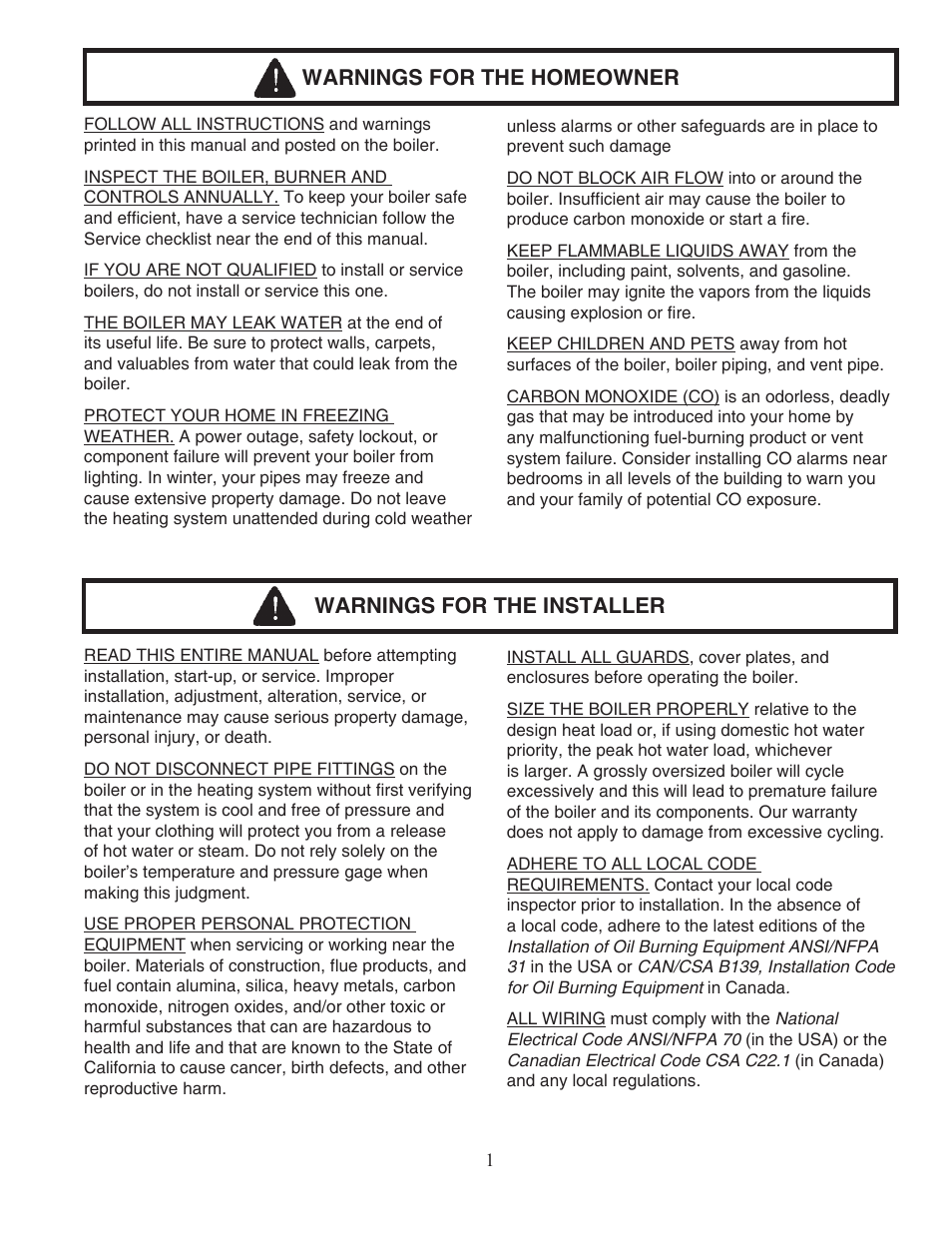Crown Boiler TWZ175 User Manual | Page 3 / 34