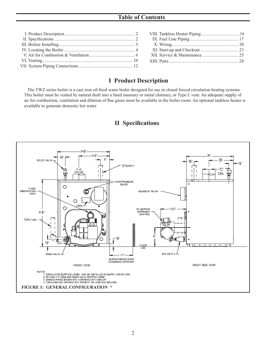 Crown Boiler TWZ175 User Manual | Page 4 / 34