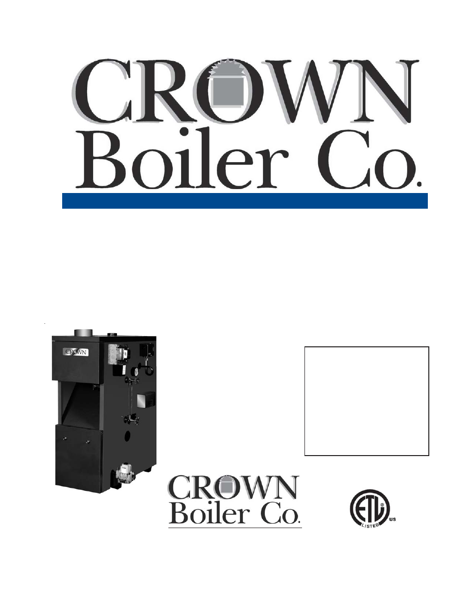 Crown Boiler BSI103 User Manual | 54 pages