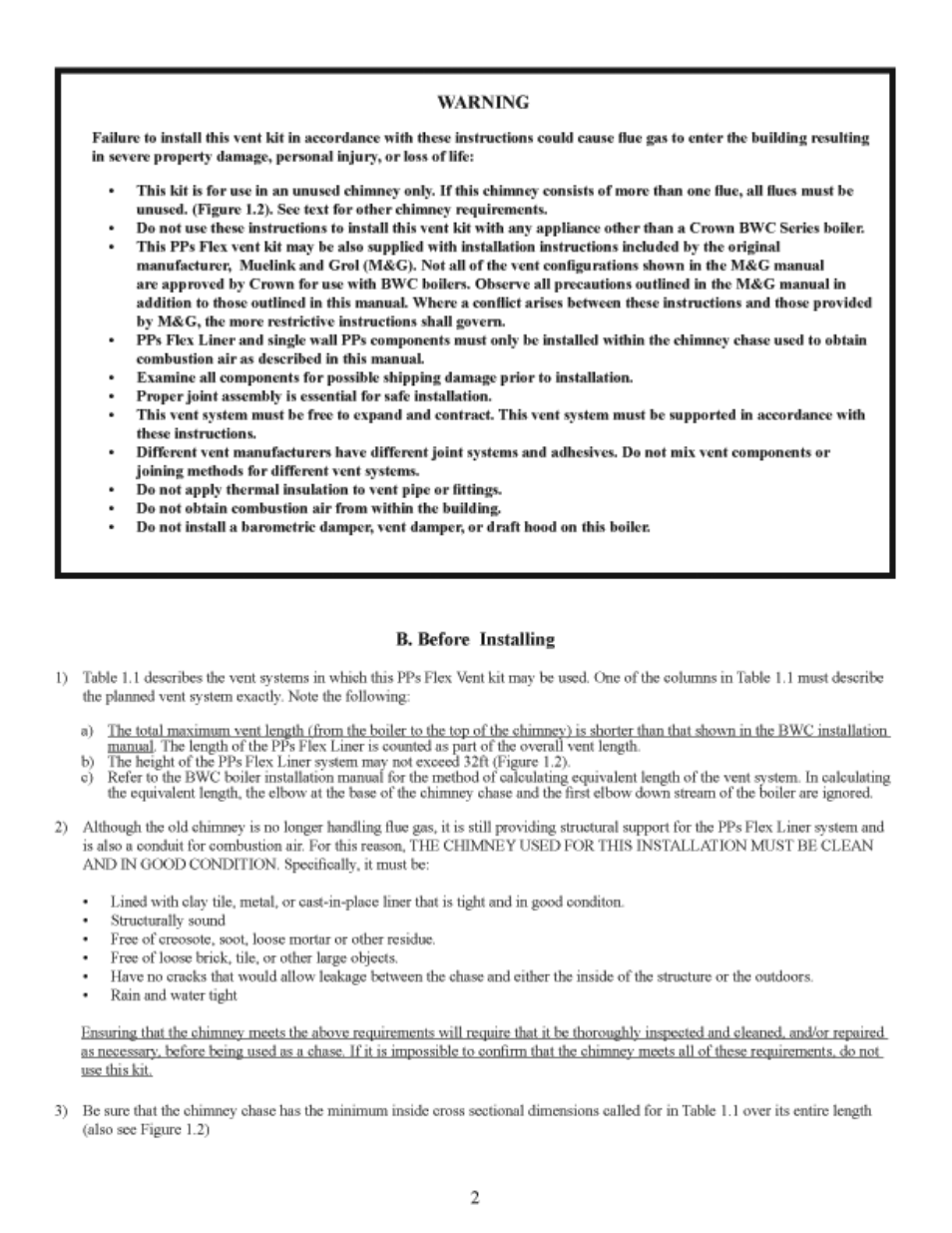 Pps flex vent supplement 7-10_ 4 | Crown Boiler BWC225 User Manual | Page 4 / 16