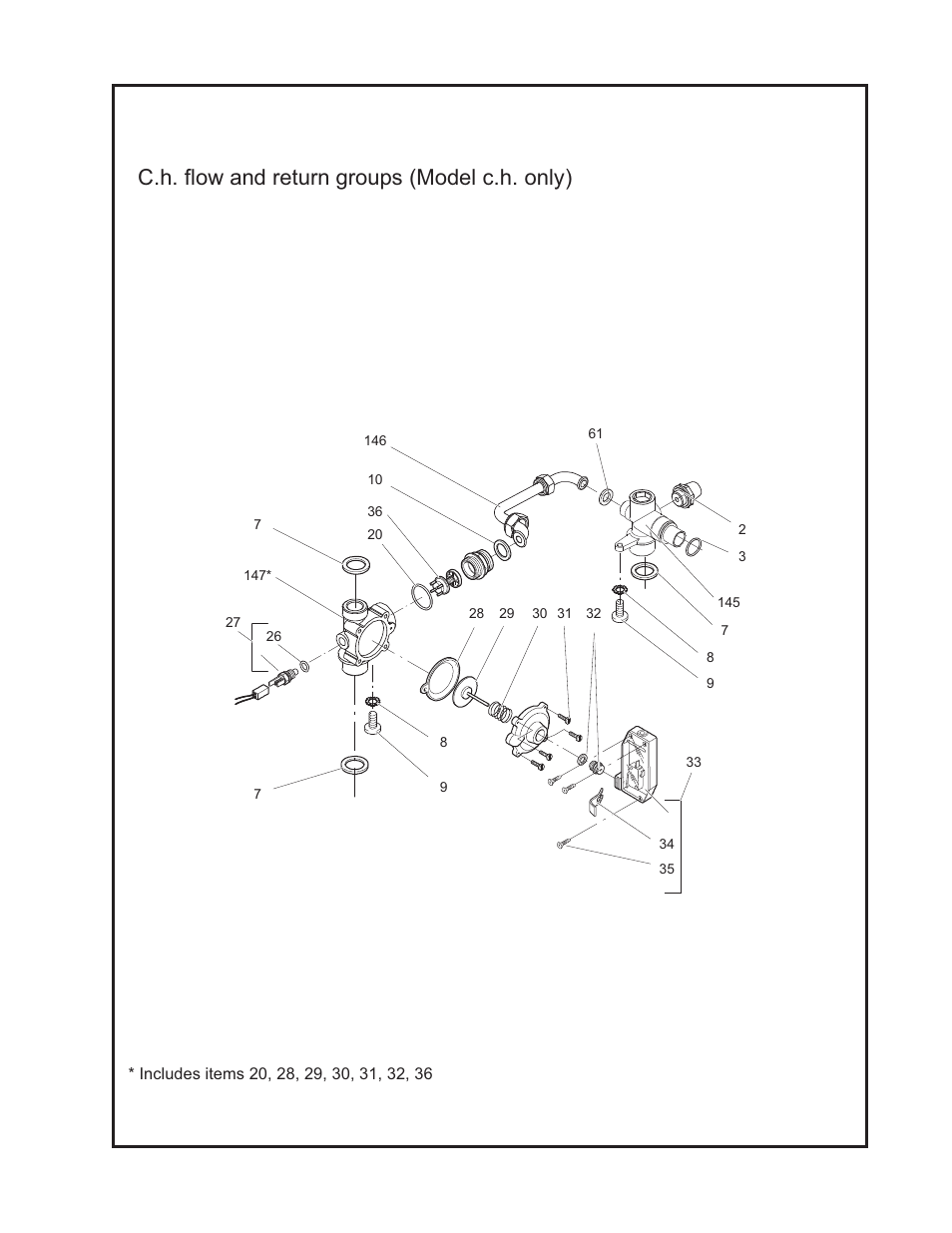 C.h. flow and return groups (model c.h. only) | Crown Boiler MWC116ENL User Manual | Page 73 / 88