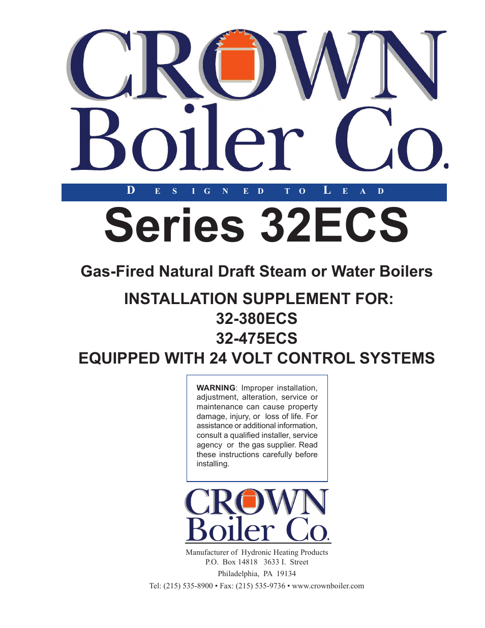 Crown Boiler 32-380ECS User Manual | 16 pages