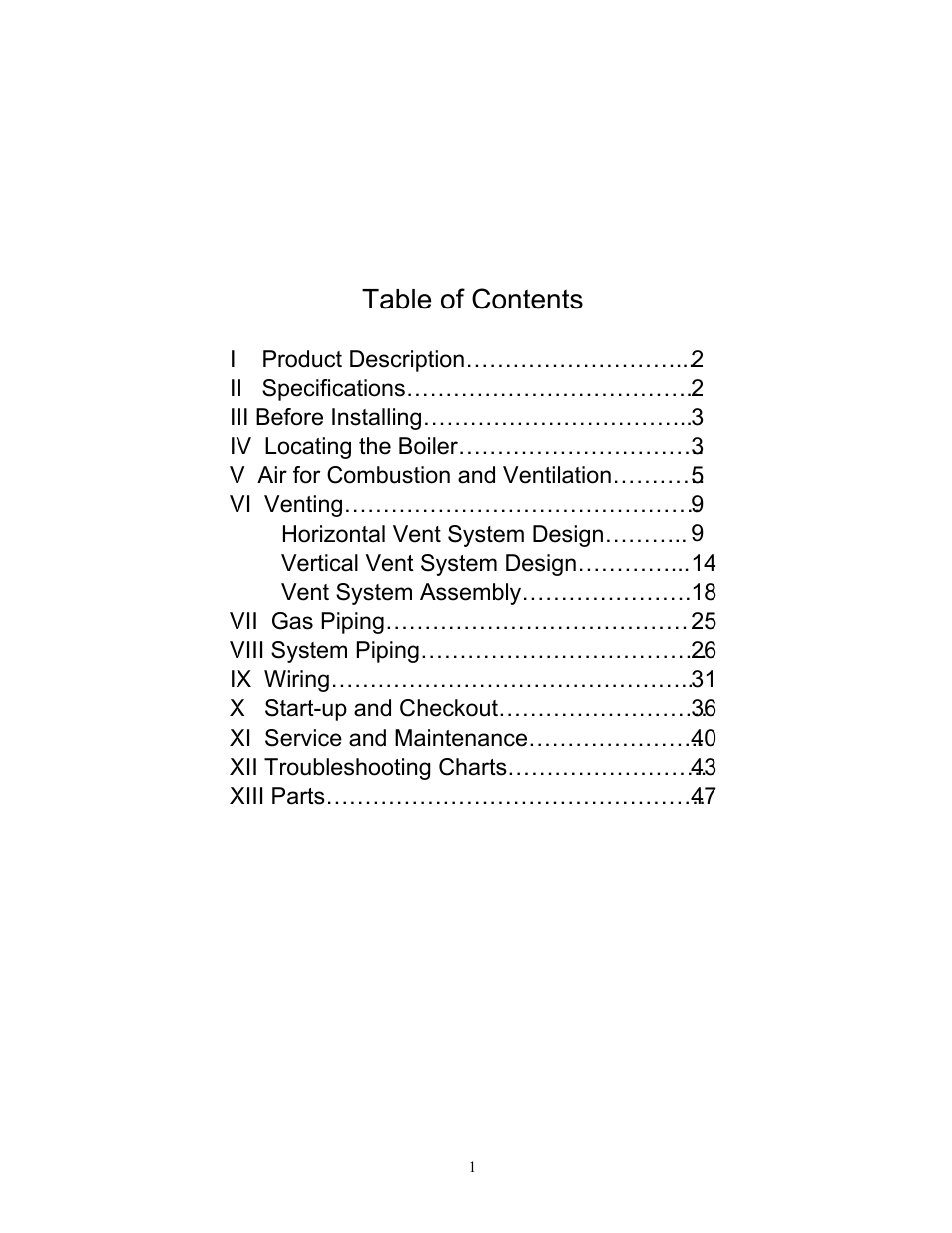 Crown Boiler BWF061 User Manual | Page 2 / 54