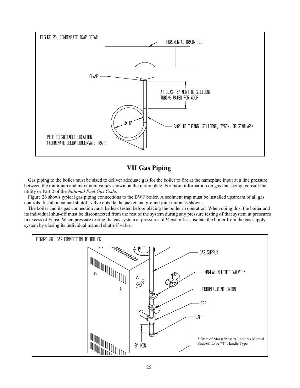 Vii gas piping | Crown Boiler BWF061 User Manual | Page 26 / 54