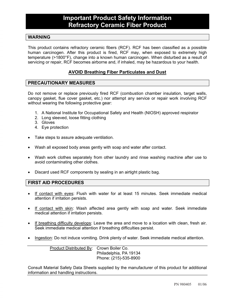 Crown Boiler SERIES 24 User Manual | Page 3 / 3
