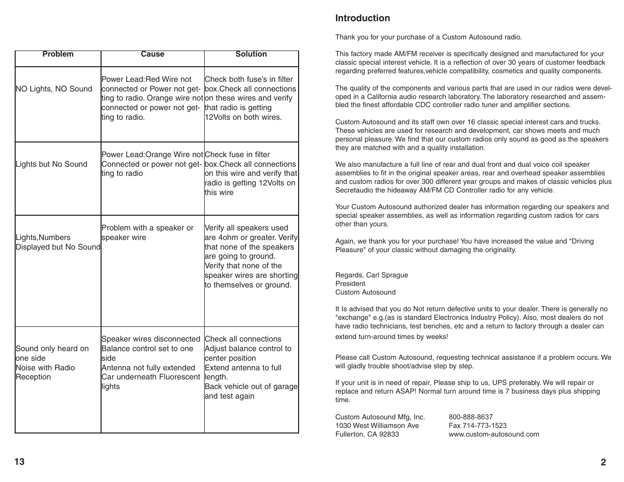 Custom Autosound USA-630 series User Manual | Page 3 / 8