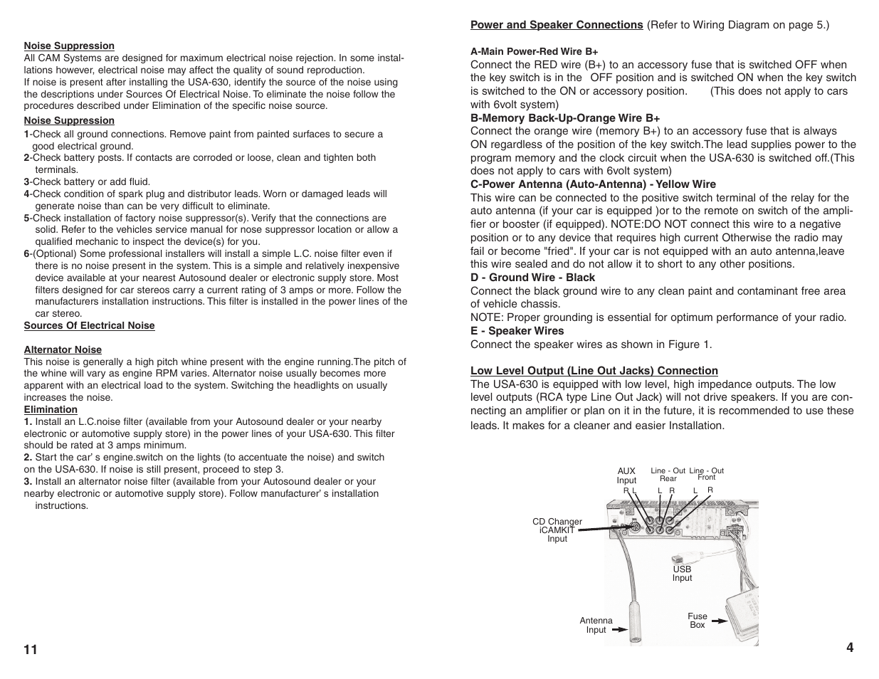 Custom Autosound USA-630 series User Manual | Page 5 / 8