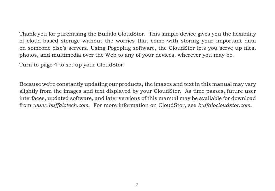 Introduction | CloudStor CLOUDSTOR CS-WV/1D User Manual | Page 2 / 52