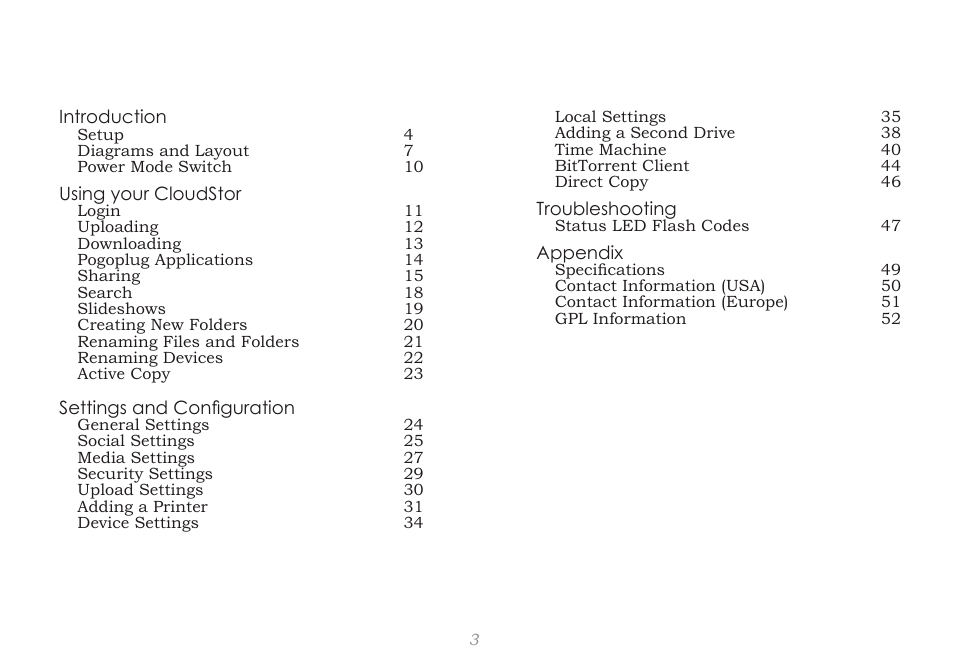 CloudStor CLOUDSTOR CS-WV/1D User Manual | Page 3 / 52