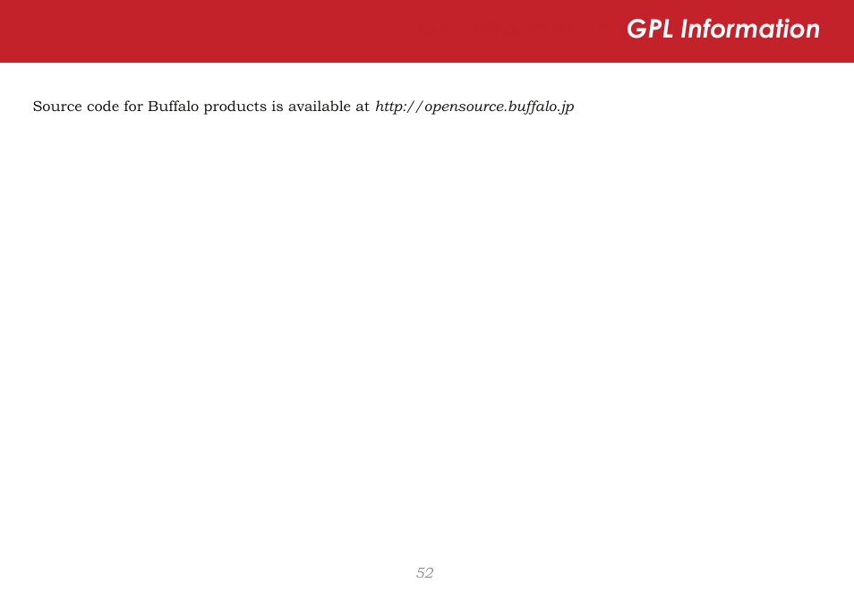 Gpl information (north america) gpl information | CloudStor CLOUDSTOR CS-WV/1D User Manual | Page 52 / 52