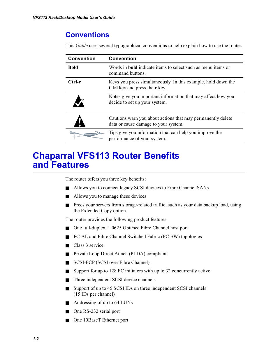 Conventions, Chaparral vfs113 router benefits and features, Conventions -2 | Chaparral vfs113 router benefits and features -2 | Chaparral VFS113 User Manual | Page 12 / 96