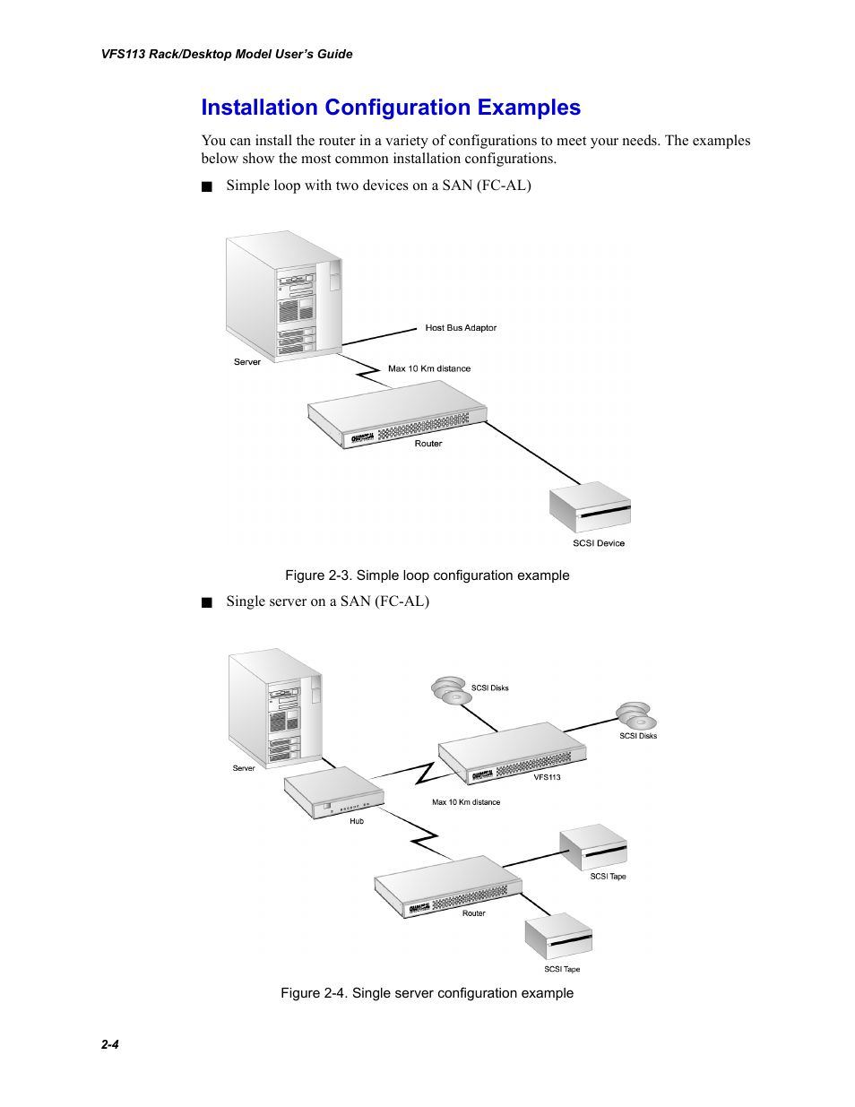 Installation configuration examples, Installation configuration examples -4 | Chaparral VFS113 User Manual | Page 20 / 96
