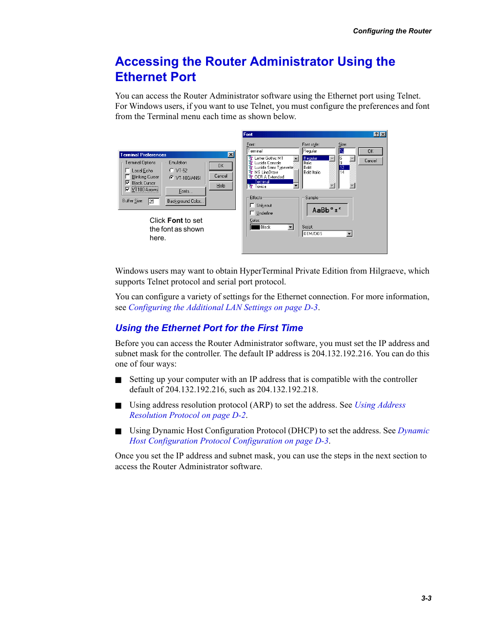 Using the ethernet port for the first time, Using the ethernet port for the first time -3 | Chaparral VFS113 User Manual | Page 31 / 96