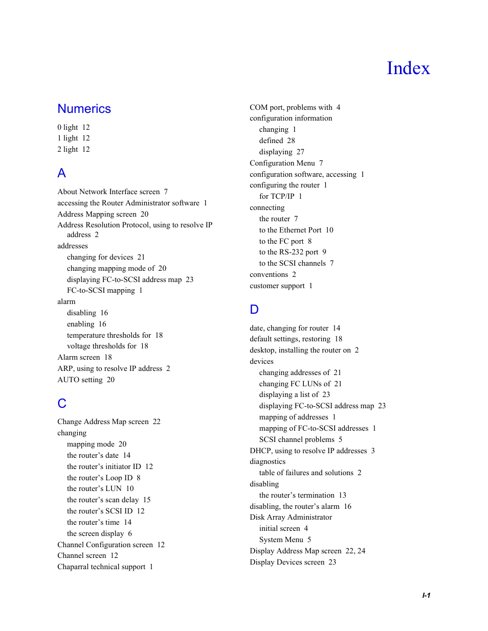 Index, Numerics | Chaparral VFS113 User Manual | Page 89 / 96