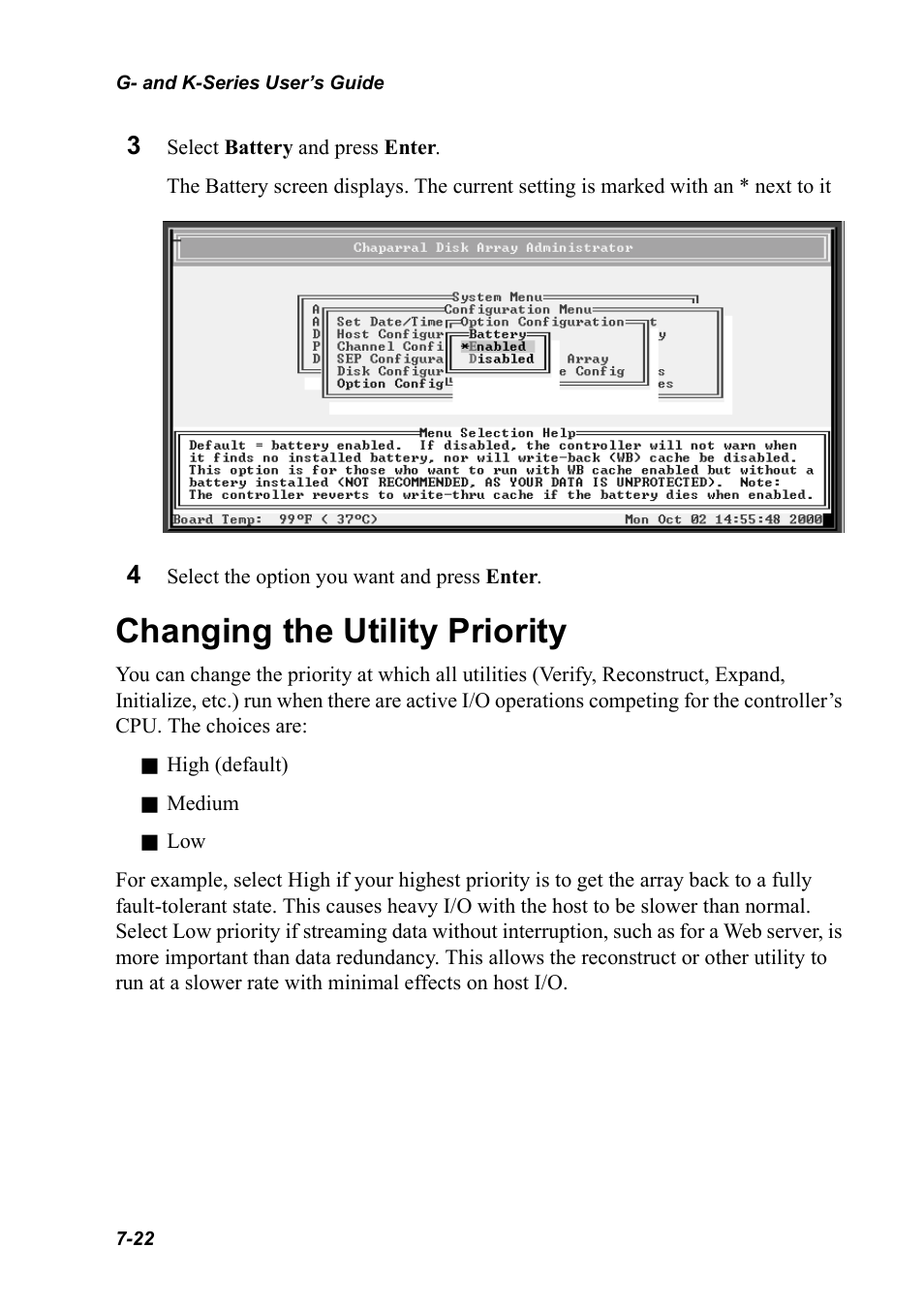 Changing the utility priority, Changing the utility priority 7-22 | Chaparral K5312/K7313 User Manual | Page 102 / 160