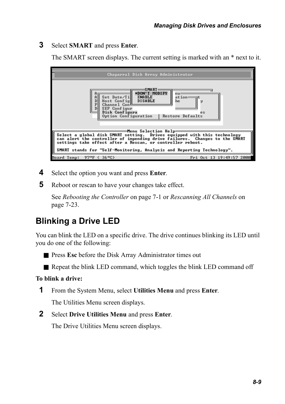 Blinking a drive led, Blinking a drive led 8-9 | Chaparral K5312/K7313 User Manual | Page 117 / 160