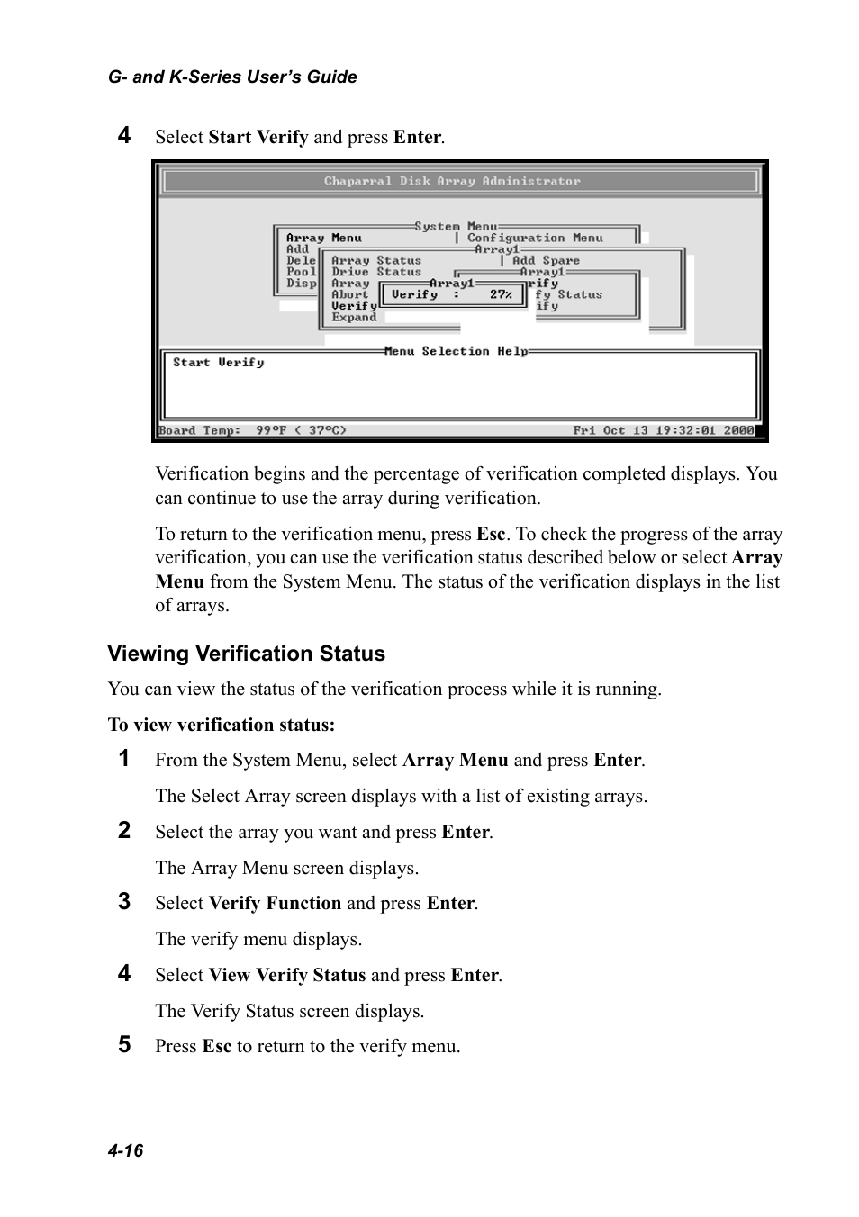 Viewing verification status | Chaparral K5312/K7313 User Manual | Page 50 / 160