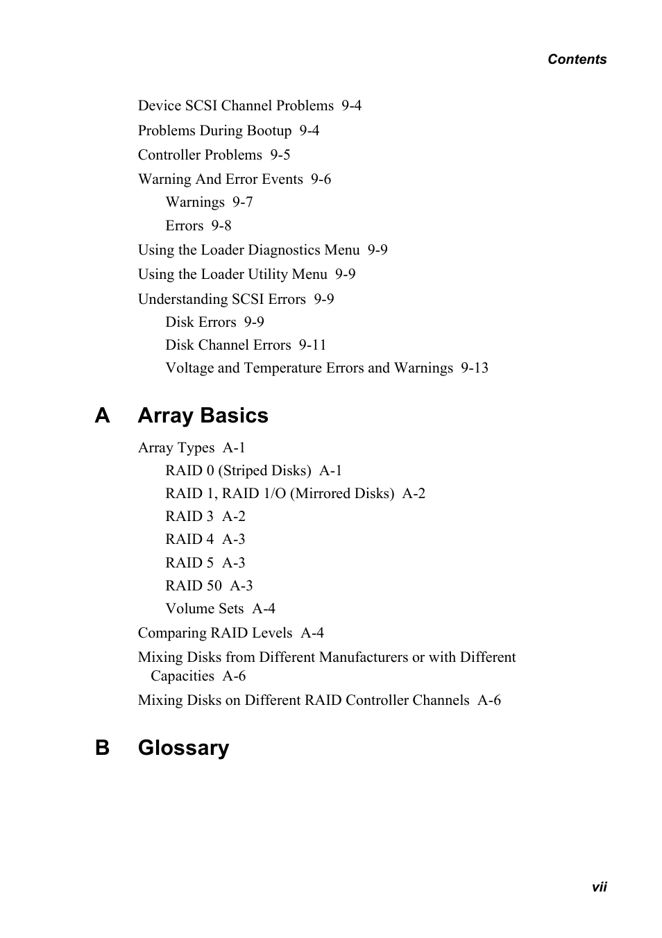 A array basics, B glossary, Aarray basics | Bglossary | Chaparral K5312/K7313 User Manual | Page 9 / 160