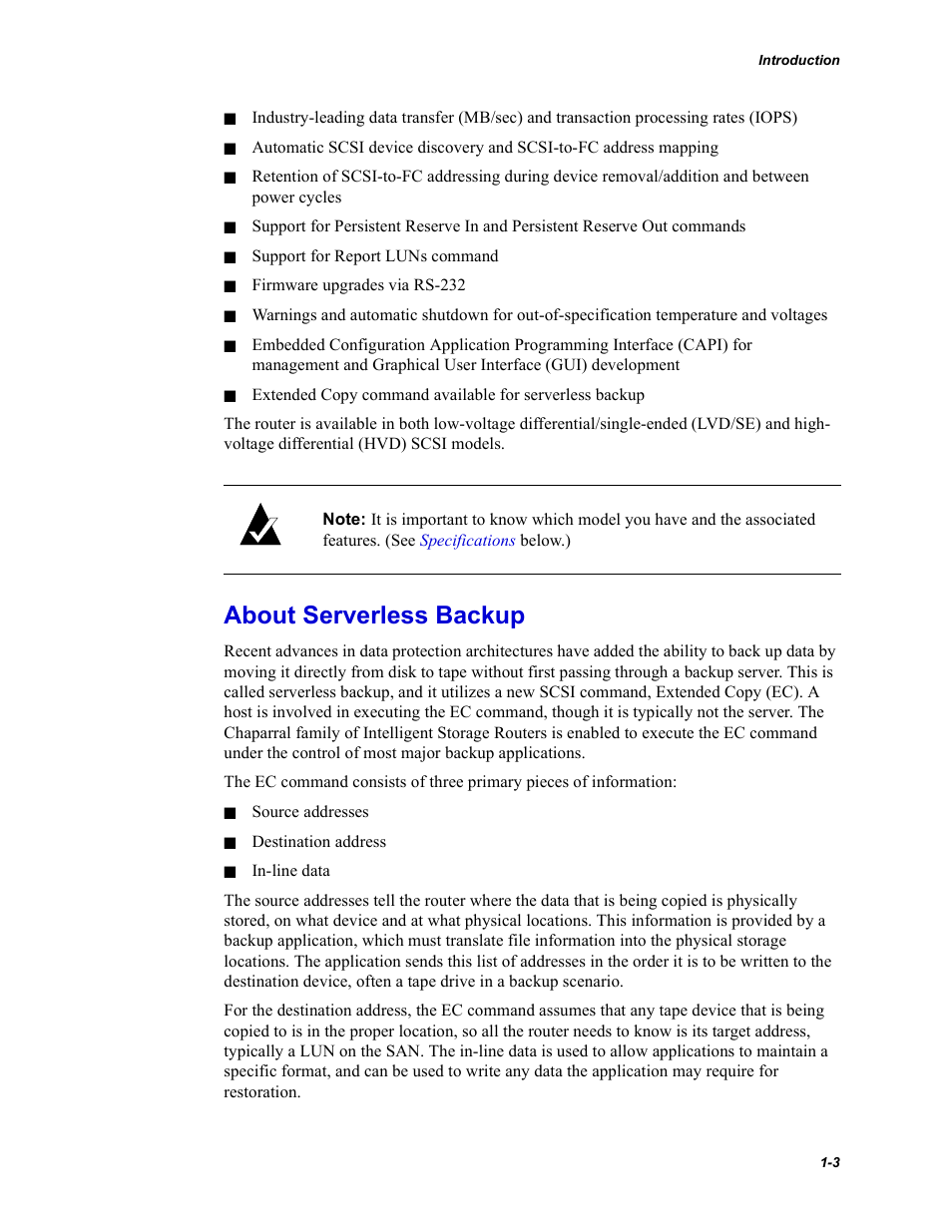 About serverless backup | Chaparral Fibre Channel -to-SCSI Router Chaparral FS 1310 User Manual | Page 13 / 96