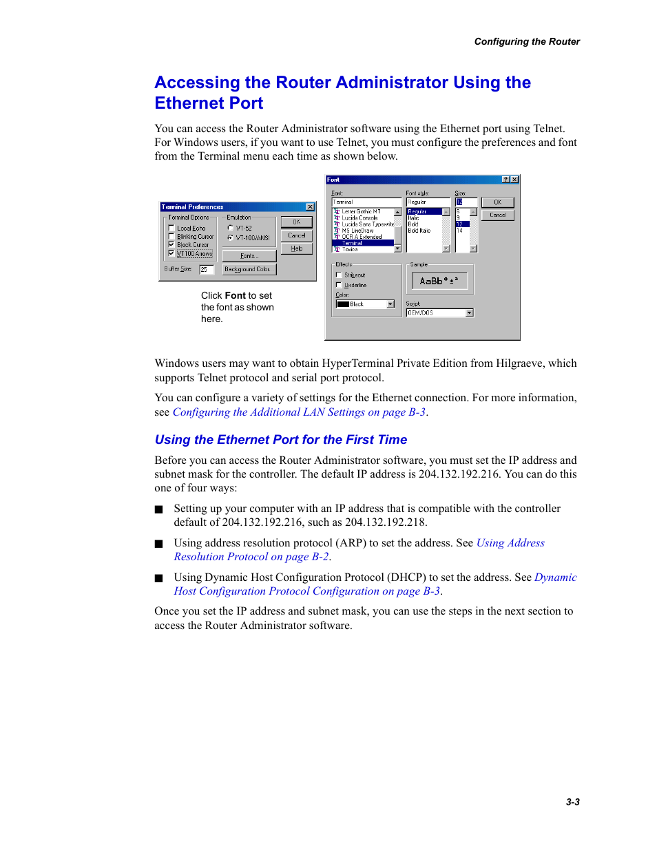 Using the ethernet port for the first time | Chaparral Fibre Channel -to-SCSI Router Chaparral FS 1310 User Manual | Page 31 / 96