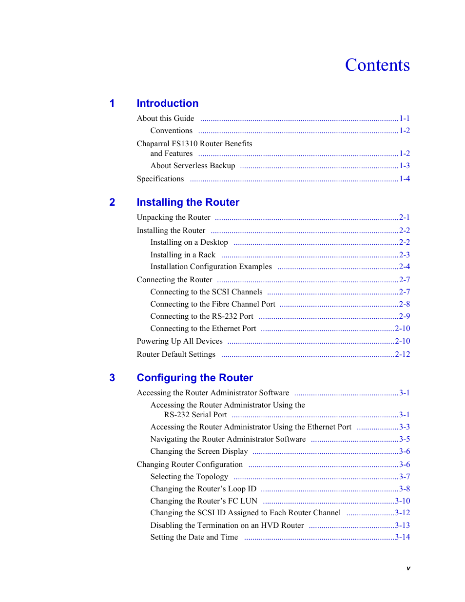 Chaparral Fibre Channel -to-SCSI Router Chaparral FS 1310 User Manual | Page 7 / 96