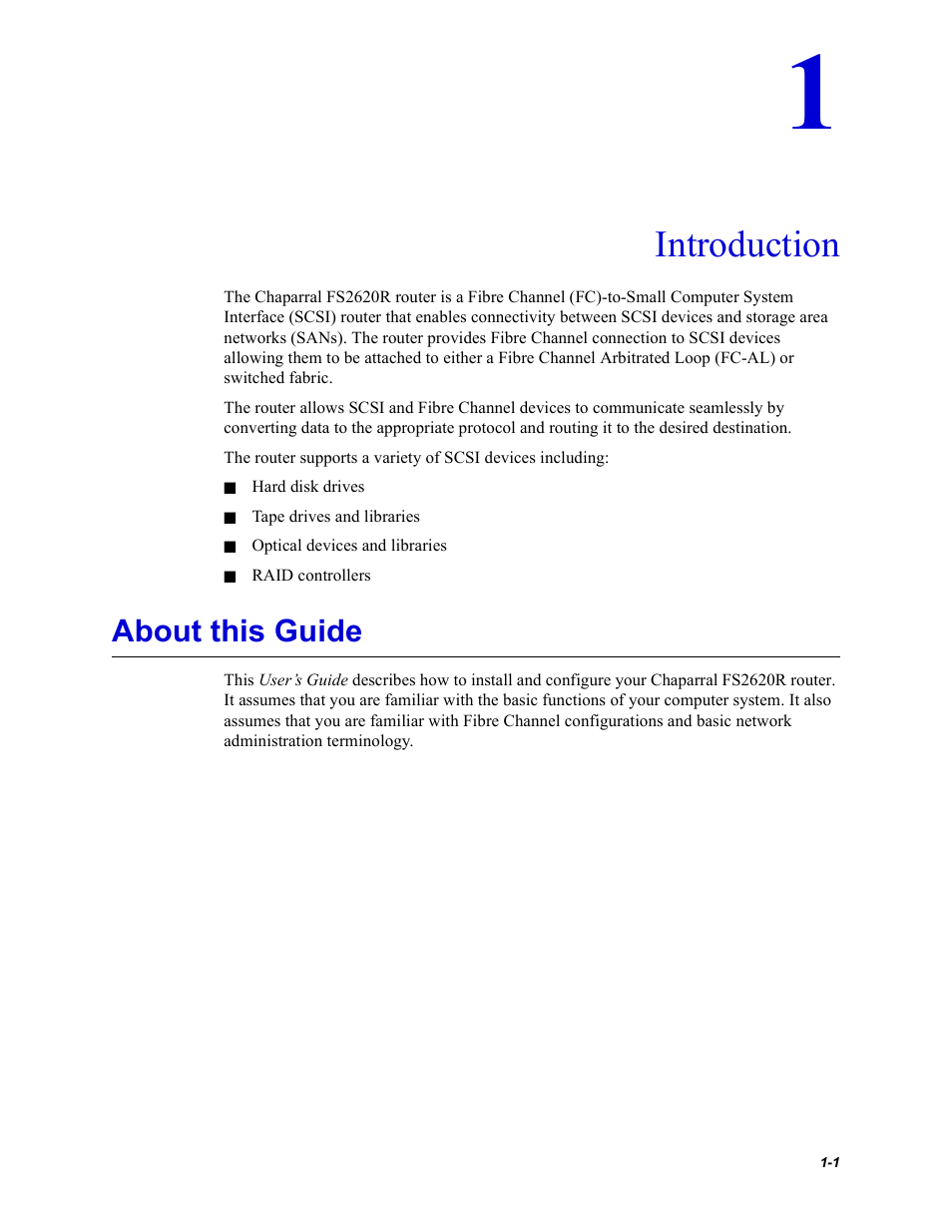 Introduction, About this guide | Chaparral FS2620R User Manual | Page 11 / 100