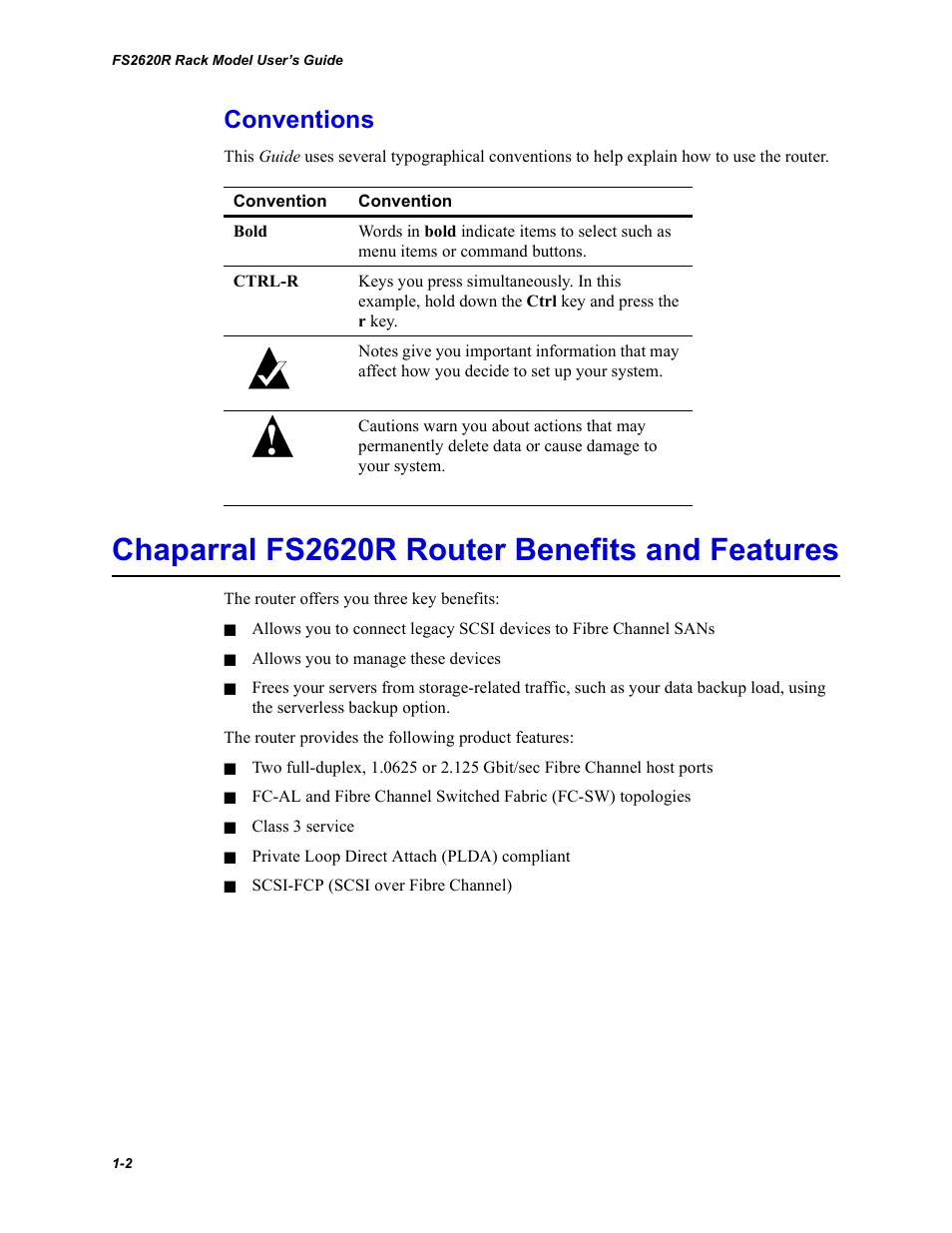 Conventions, Chaparral fs2620r router benefits and features | Chaparral FS2620R User Manual | Page 12 / 100