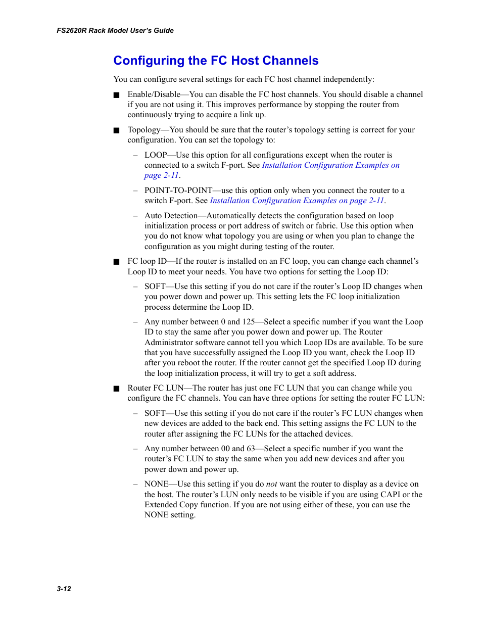 Configuring the fc host channels, Configuring | Chaparral FS2620R User Manual | Page 42 / 100