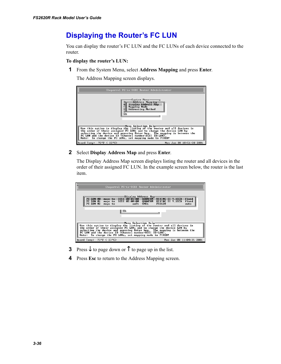 Displaying the router’s fc lun | Chaparral FS2620R User Manual | Page 66 / 100