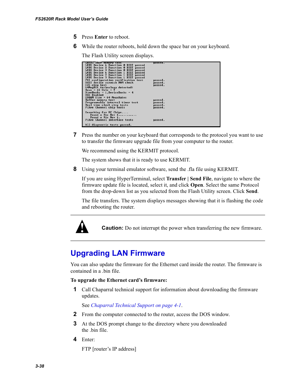 Upgrading lan firmware | Chaparral FS2620R User Manual | Page 68 / 100
