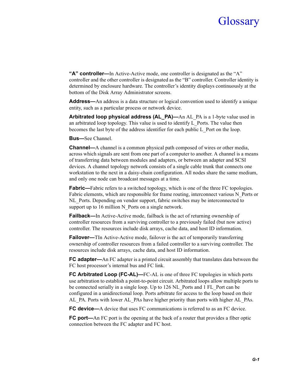 Glossary | Chaparral FS2620R User Manual | Page 89 / 100