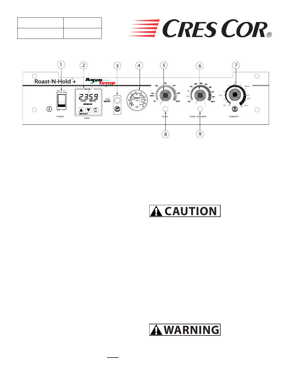 Warning caution, Operating instructions, Fl-2270 | How to set timer, How to start unit, How to install cabinets, Low water light, Air is very hot when door is opened, Parts description, Roast-n-hold | Cres Cor CO151HW189B User Manual | Page 4 / 13