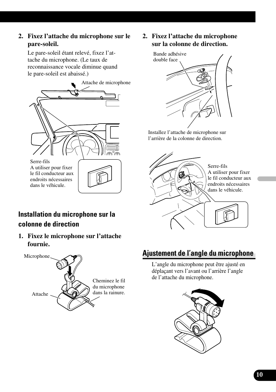 Ajustement de l’angle du microphone | Pioneer DEH-P85BT User Manual | Page 41 / 72