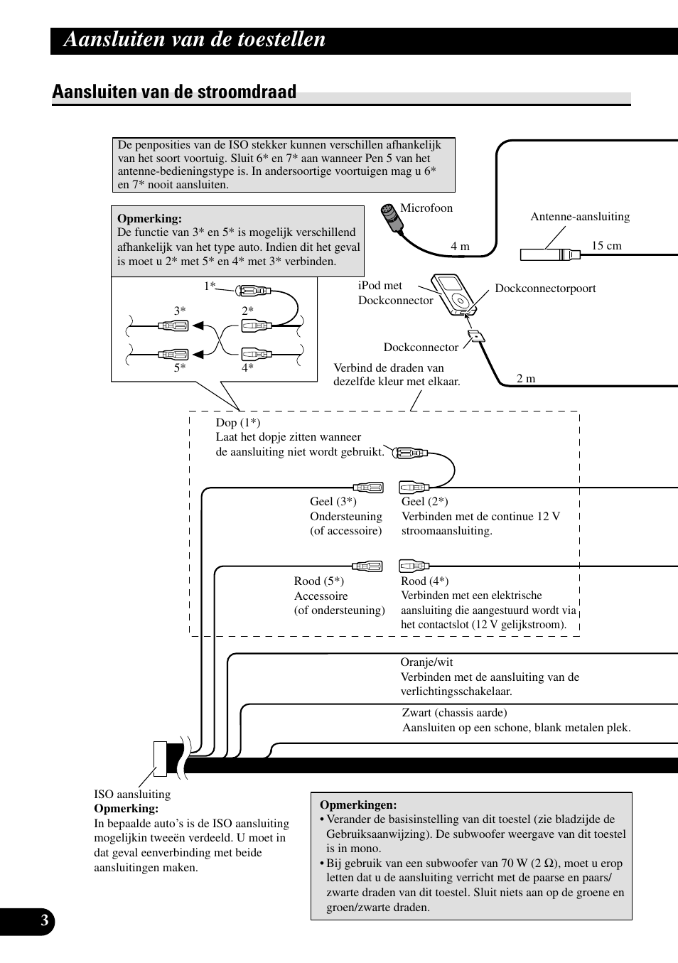 Aansluiten van de stroomdraad, Aansluiten van de toestellen | Pioneer DEH-P85BT User Manual | Page 54 / 72
